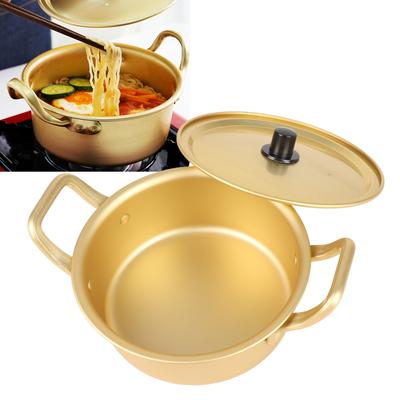 ZK30 Korean Ramen Noodle Pot Korean Yellow Aluminum Stockpot Instant Noodles Pot (16cm)