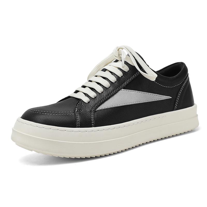 Fashion New Mens Casual Shoes High Quality Genuine Leather Luxury Shoes Comfort Outdoor Lace-Up Sneakers Non-Slip Tennis Running Shoe