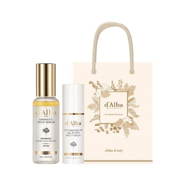 

[Веганская красота] d Alba Спрей-сыворотка с белым трюфелем First Aromatic 60 мл + Двойная сыворотка Многофункциональный бальзам 10 г + Подарочный пакет