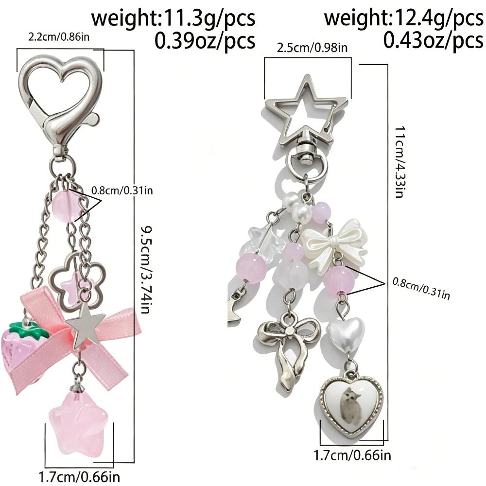 Star Phone Pendant Flower Acrylic Keyring Sweet Punk Bag Pendant Student