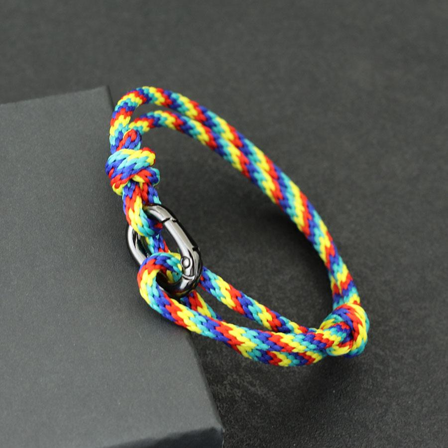 New Rope Bracelet Men Adjustable Double Layer Handmade Sliding Buckle Macrame Braslet Surfing Jewelry Pulseira Corda Masculina