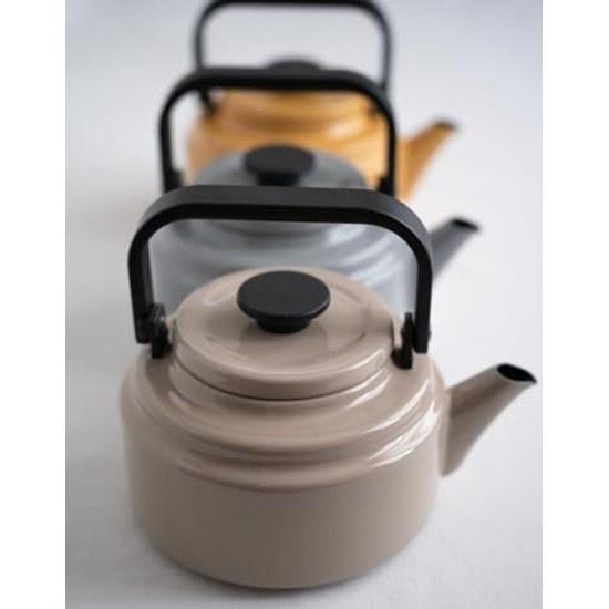 Nodahoro Kettle 2.0L Enamel Gas IH Compatible Made Japan Am Beige AM-20KBE
