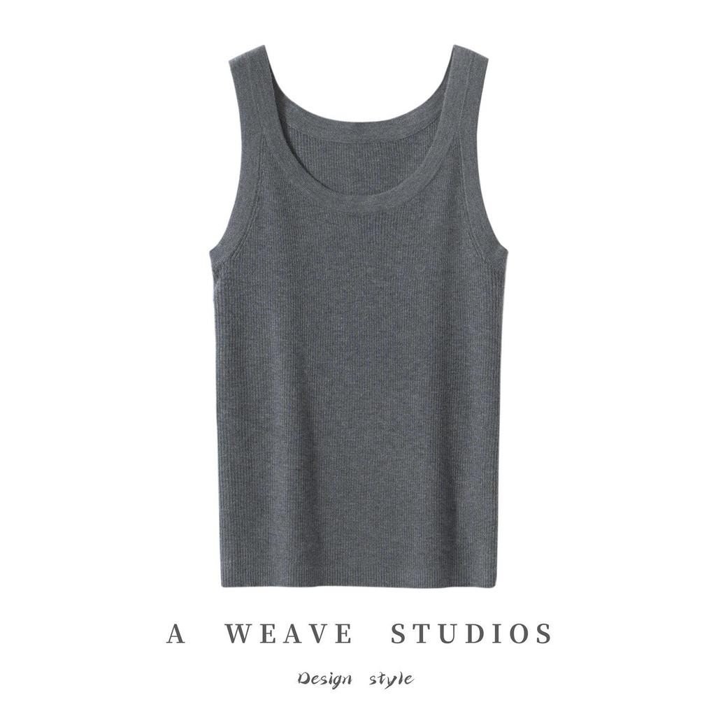 Women's Lightweight Cashmere U-Neck Spaghetti Strap Tank Top - Early Autumn Style