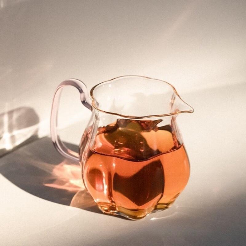Shangqi Colored Handle Glass Tea Pitcher