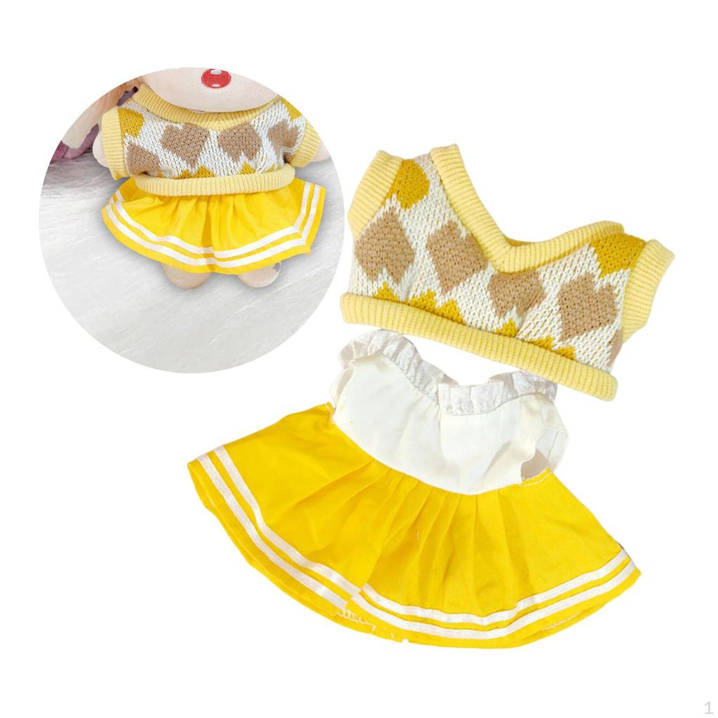 2 Pieces 20cm Doll Clothes Set JK Dress Outifit Adorable Cute Suit for Pendant