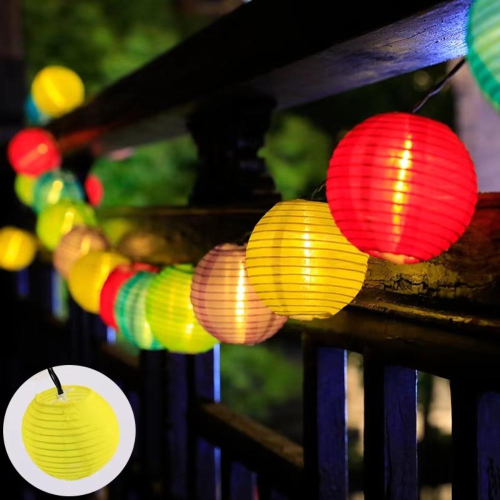 Outdoor LED Solar Lantern Colourful Garland Fairy Lights String Lights Waterproof Solar Powered Garden Decorative Light
