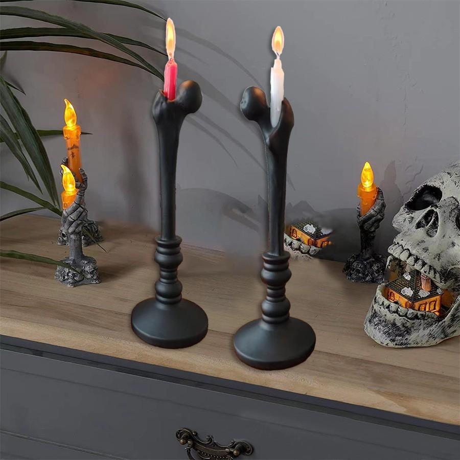 Gothic Decorative Style Candle Holder Made Of Resin For Charming Halloween Home Accents