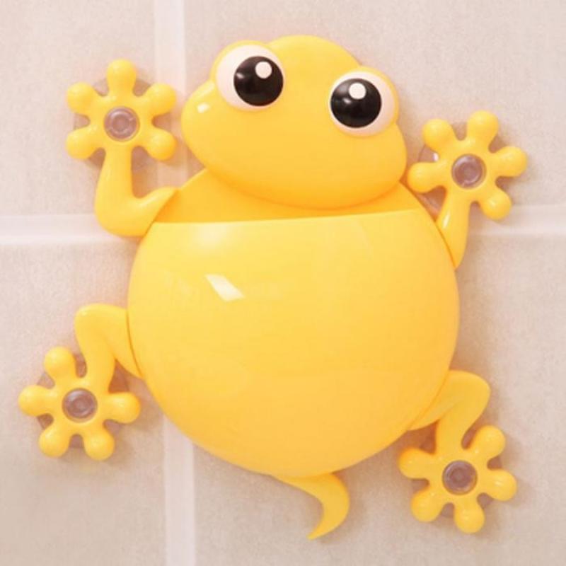1PC Animal Frog Toothbrush Holder Family Set Wall Bathroom Hanger Suction.
