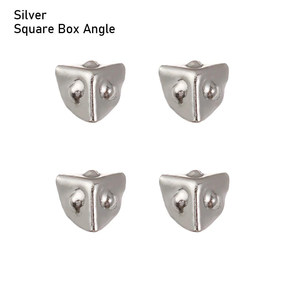 4Pcs Mini Metal Crafts DIY Manual BJD Doll Bags Parts Doll Suitcase Box Case Corner Protector Luggage Trunk Lock Box Accessories
