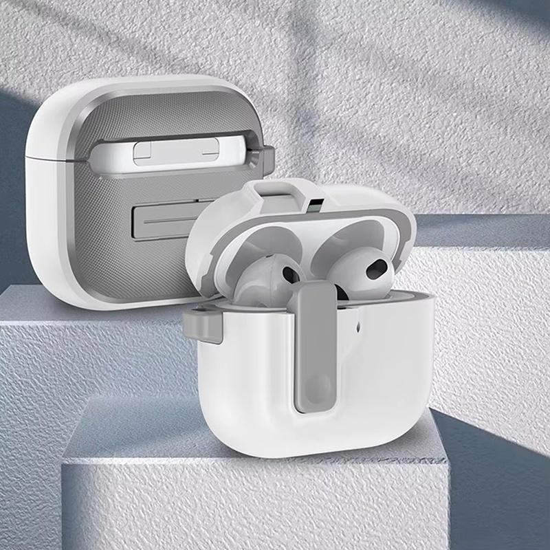 Wireless Earphones Protection Case For Apple AirPods 4 3 Pro 2 1 With Safety Lock Buckle Shockproof Shell Headphone Accessories