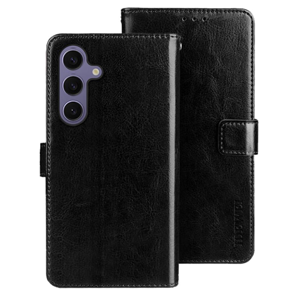 IDEWEI For Samsung Galaxy S25 Stand Case Crazy Horse Texture Leather Phone Cover