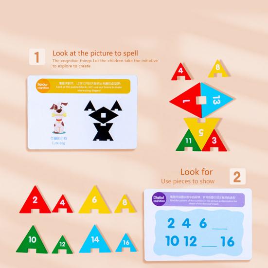 1 Set Interesting Pairing Shape Color Number Cognition Lightweight Dinosaurs Find Law Preschool Blocks Toy Kindergarten Toys