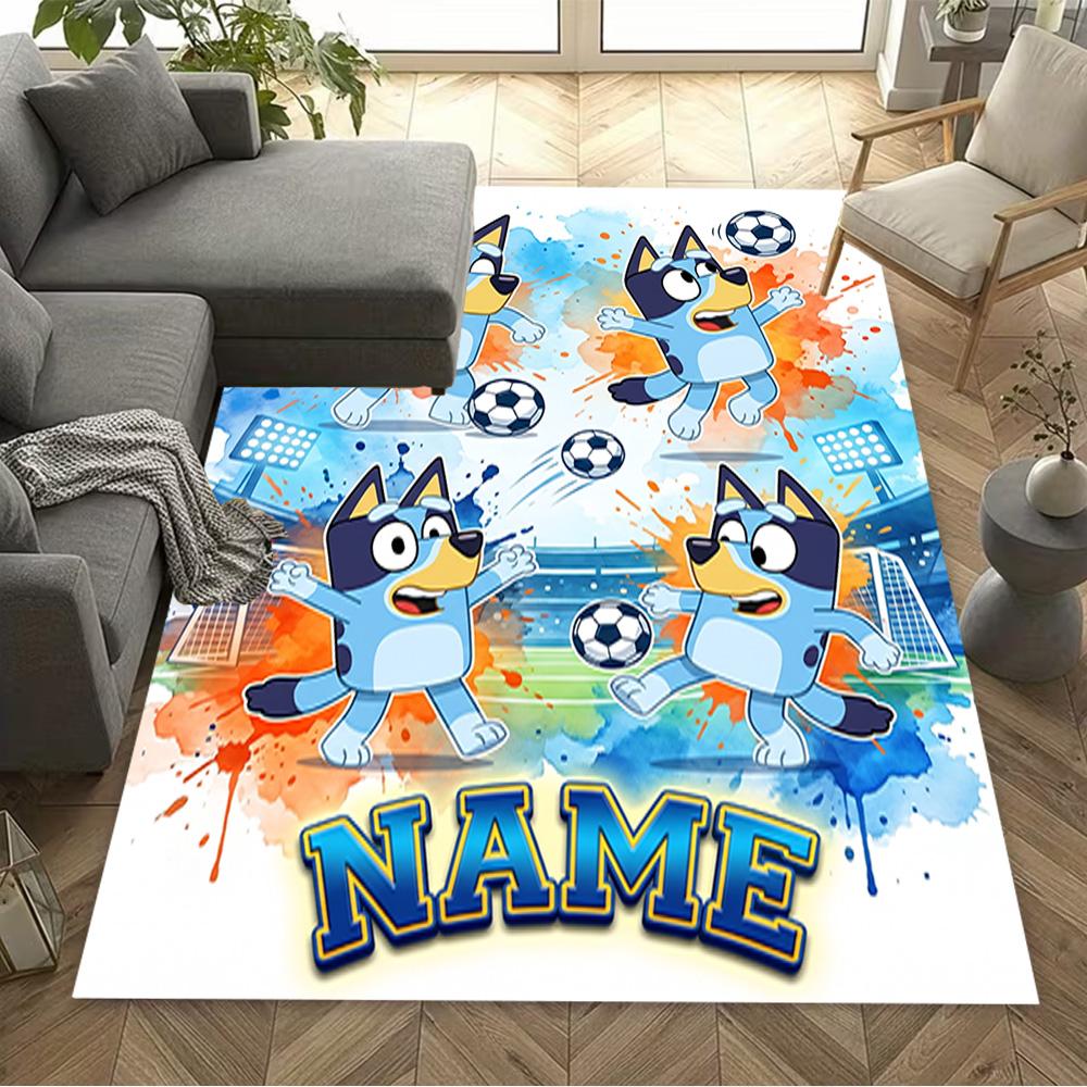 Football Fun Personalized Name Carpet Perfect for Study Room Bedrooms Foyer Playrooms Anti-slip Rug Office Home Decor Best for Christmas