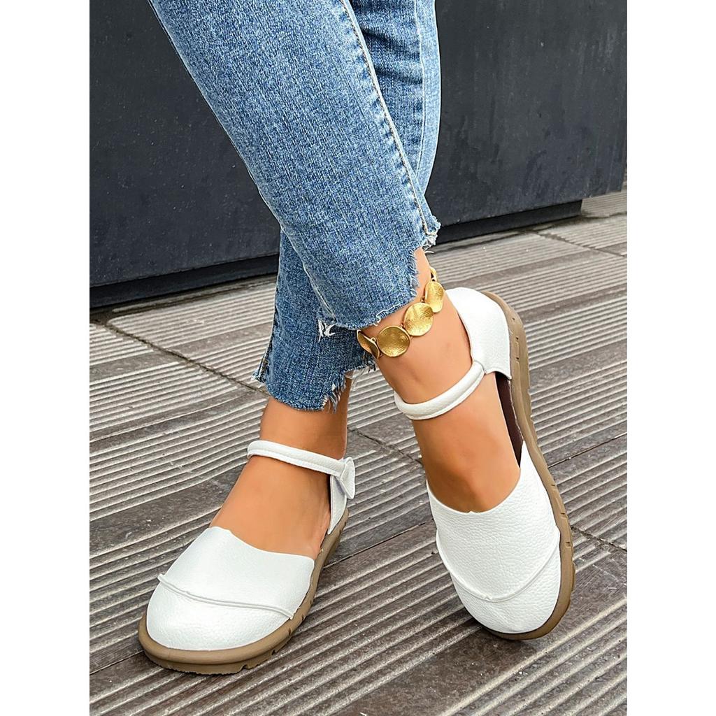 Sapatos Rasos Mary Jane Femininos de Dança com Renda, Fecho de Velcro Ajustável - Sapatos Casuais de Bico Redondo, Sapatos Solteiros Marrons Confortáveis para Todas as Estações, Vestuário Diário