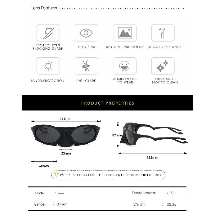 Outdoor sports cycling polarized sunglasses, trendy and retro style, suitable for travel and driving