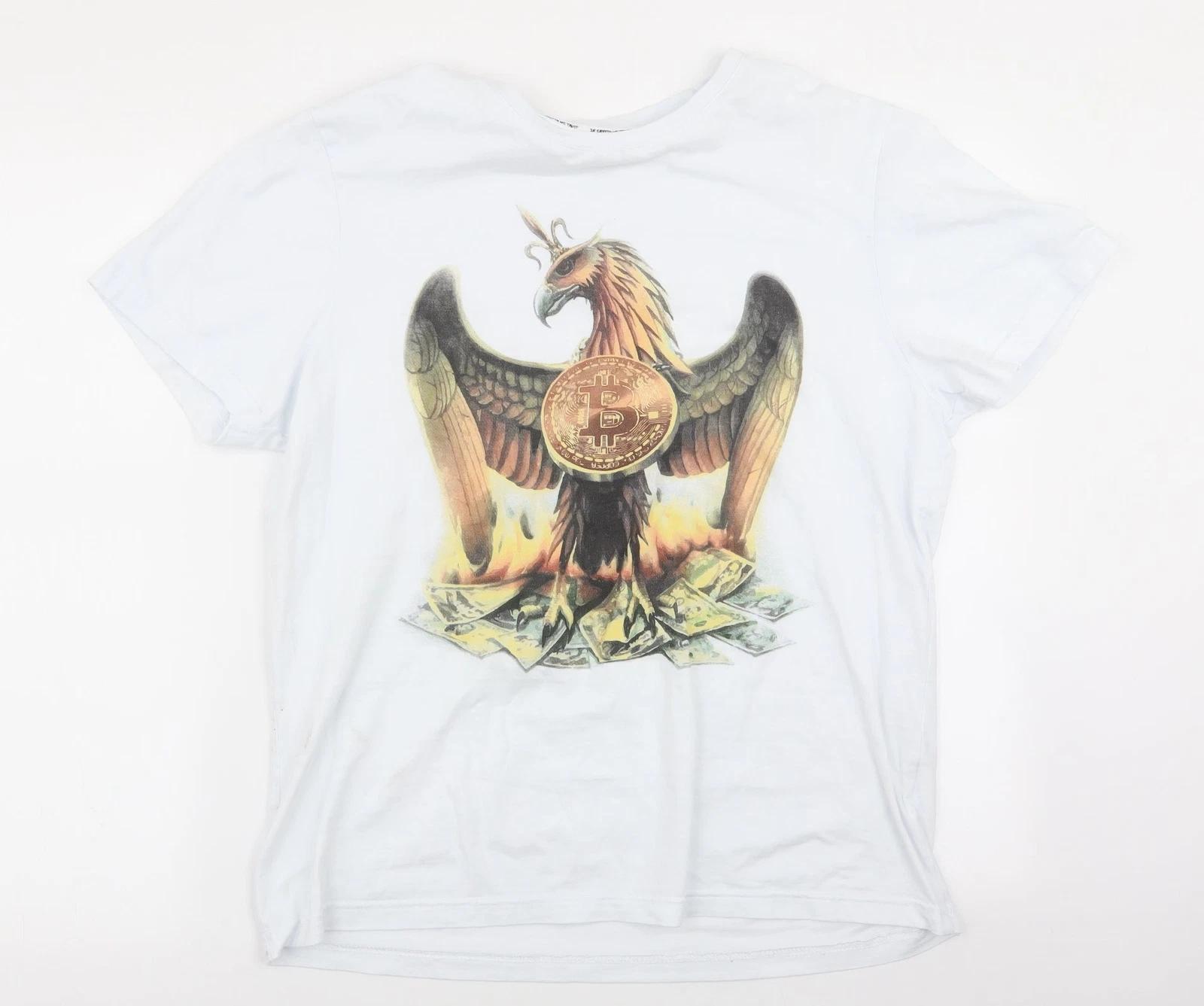 do your crypto Mens White Cotton blend T-Shirt Size M M