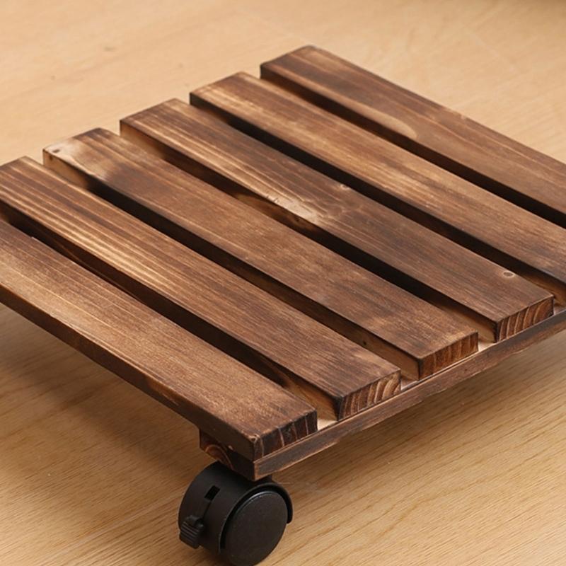 Carrello per Piante Robusto con Ruote Supporto Quadrato per Piante Supporto Rotante su Supporto per Piante da Interno Esterno Base Carrello
