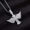 Angel Wings Cross Diamond Pendant Fashion Personality Trendy Men Zircon Jewelry Hip Hop Twist Chain
