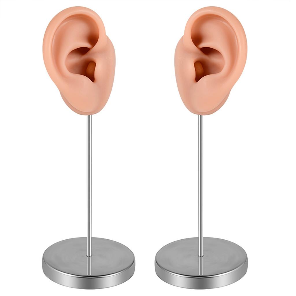 Silicone Ear Model for Piercing Practice and Jewelry Display Realistic Left and Right Human Ear Simulation Ears Replicas