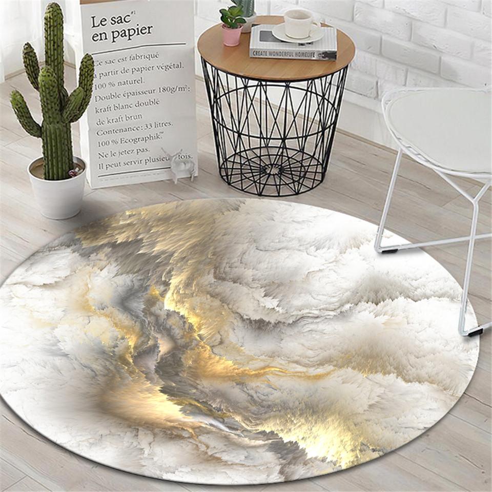 Children's Room Coffee Table Carpet Living Room Chair Cushion Non-slip Abstract Colorful Cloud Cushion Round Carpet