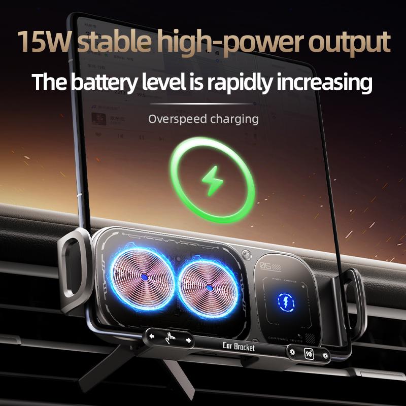 Car Foldable Phone Holder Wireless Charging Phone Mount Intelligent Induction Electric Rotation for Samsung IPhone Xiaomi Z Fold