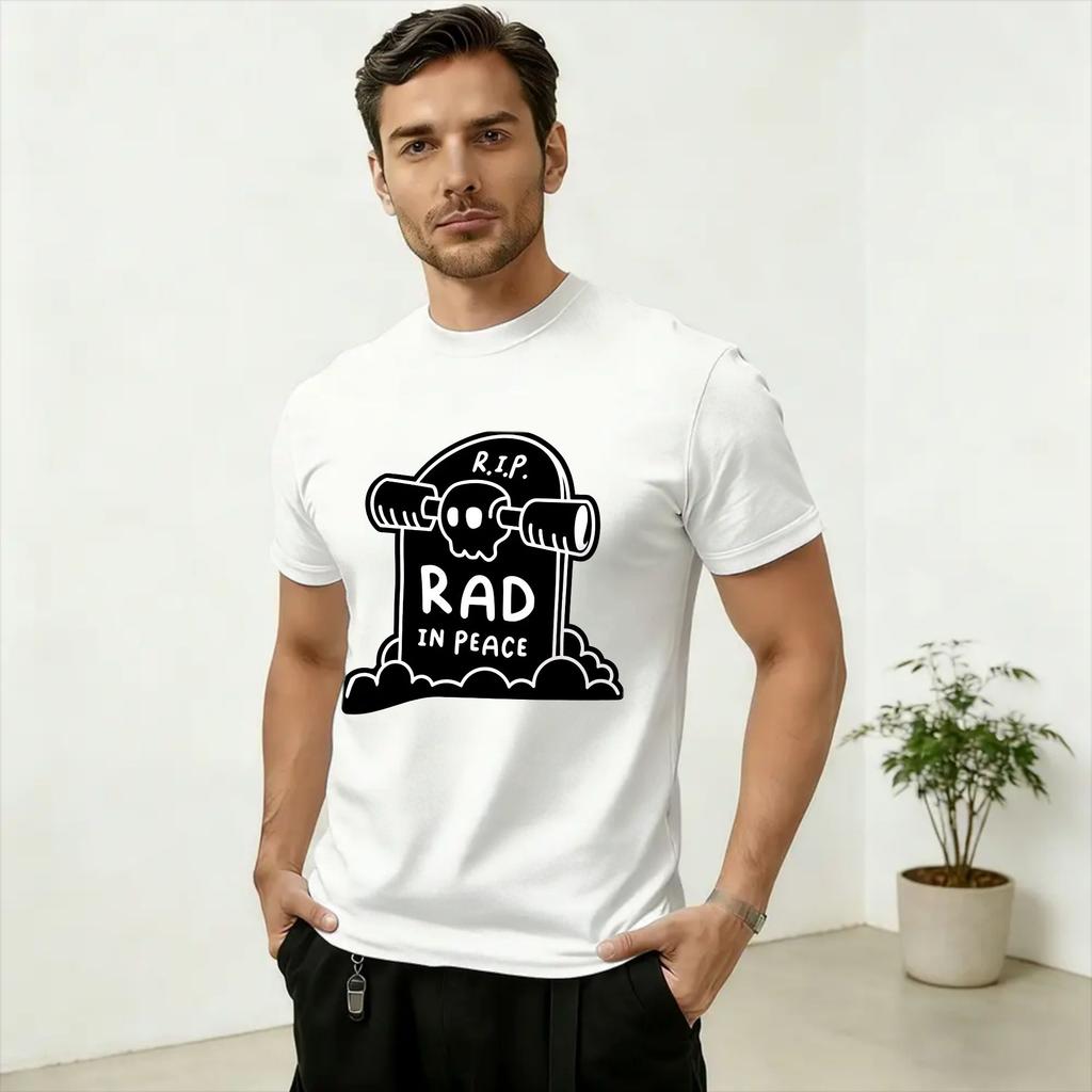 Vintage Rad In Peace TShirt for Unisex Crewneck Cotton T Shirts Meme Short Sleeve Tee Shirt Birthday Present Clothing