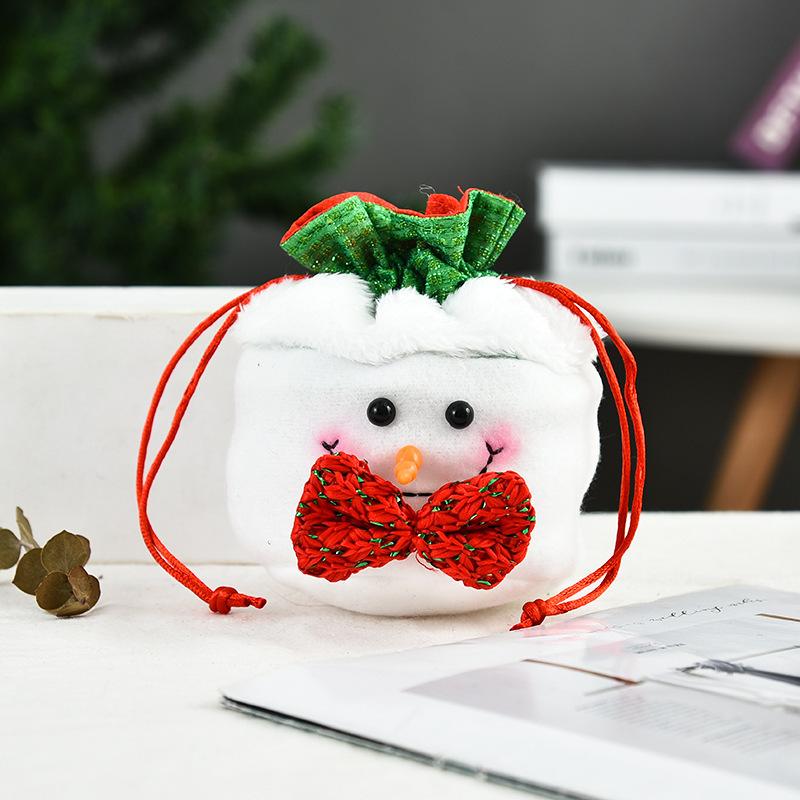 Creative Christmas Gift Bag 2020 Three-Dimensional Doll Candy Tote Bag, Classic Snowman Handmade Bundle Bag