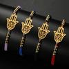 LIKGREAT Clássico Mão de Fátima Pulseiras Ajustáveis Amuleto da Sorte Hamsa Joias Espirituais Aço Inoxidável Homens Mulheres Presente Wiccan