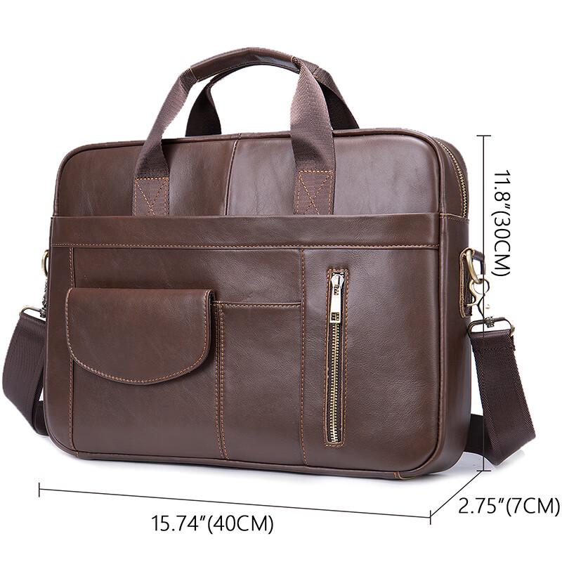 Milin Men's Leather Business Briefcase