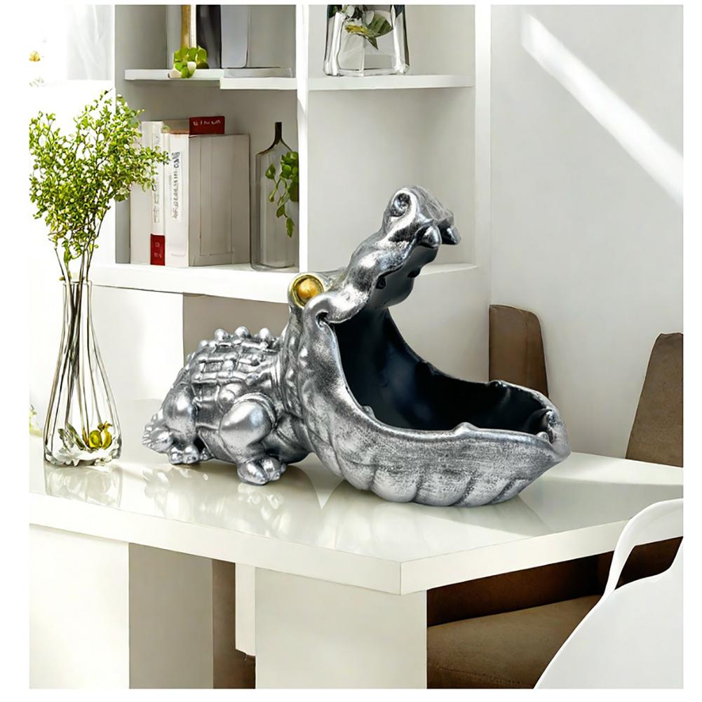 Alligator Statue Key Bowl, Fun Animal Statue Decorative Candy Bowl, Resin Animal Sculpture Desktop Ornament For Entrance Cabinet Home Decoration