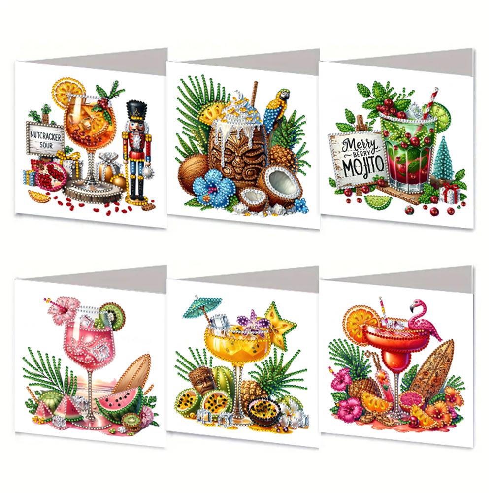 

6/10/12 PCS DIY Diamond Painting Greeting Card Set Xmas Pattern Diamond Art Greeting Cards Thank You Cards and Holiday Blessings
