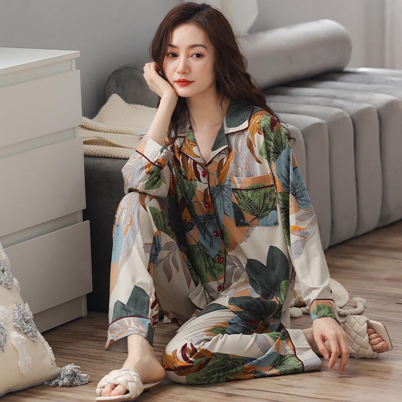 Pajamas women spring and autumn pure cotton long-sleeved 1011 new cotton suit Korean version casual can be worn outside loungewear