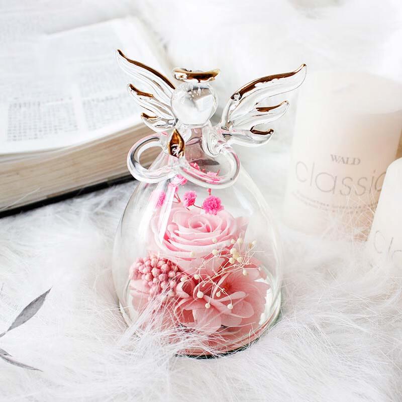 Ins Style Angel Preserved Rose Glass Dome