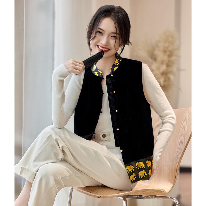 Women s New Chinese Style Velvet Patchwork Vest 39
