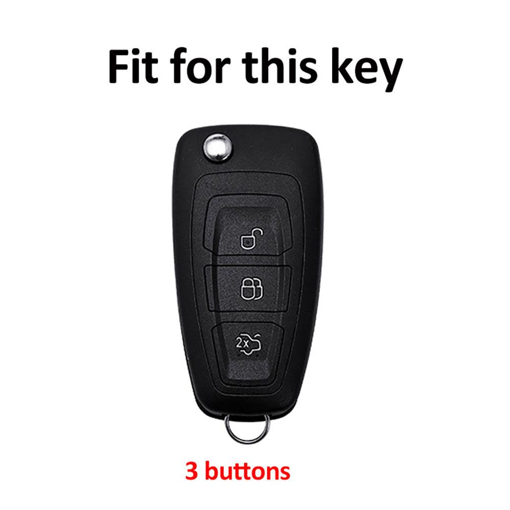 Gold Edge Auto Car Shell Fob Folding Key Case Cover Holder For Ford C-Max S-Max Focus 2 3 MK3 ST RS Ecosport Kuga Escape Fiesta Mondeo