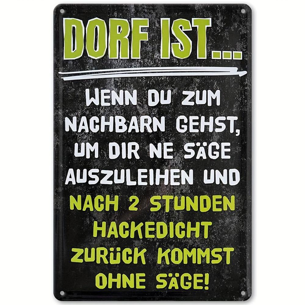 pc Retro Vintage Rustic German Humor Dorf Ist Design Iron Tin Sign PreDrilled Holes Indoor Garden Outdoor Toilet Decoration