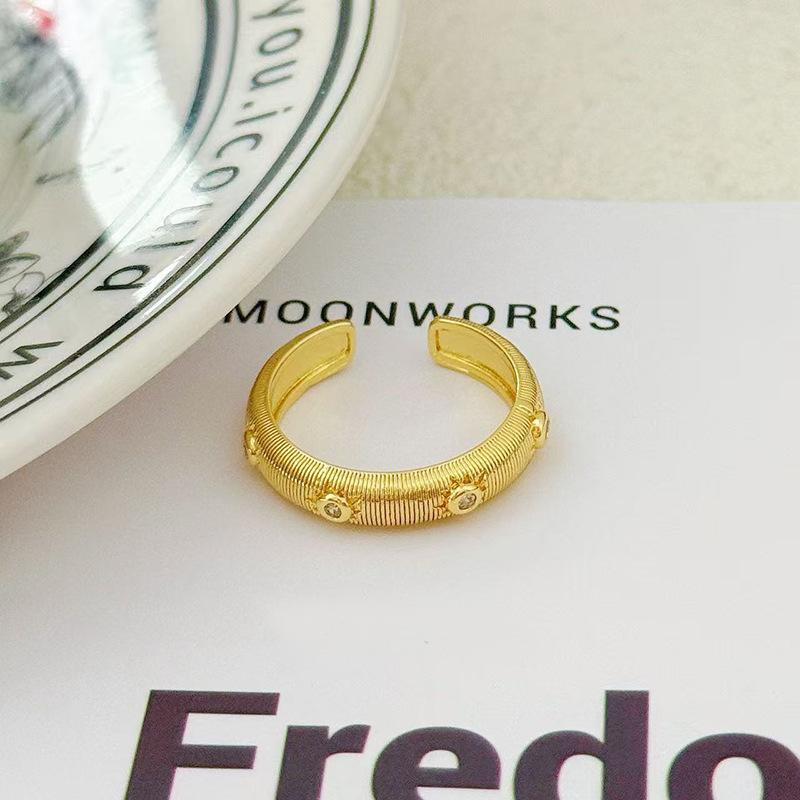 Italian Medieval Vintage Brushed Open Ring Niche High-End Exquisite Retro Personalized Ring