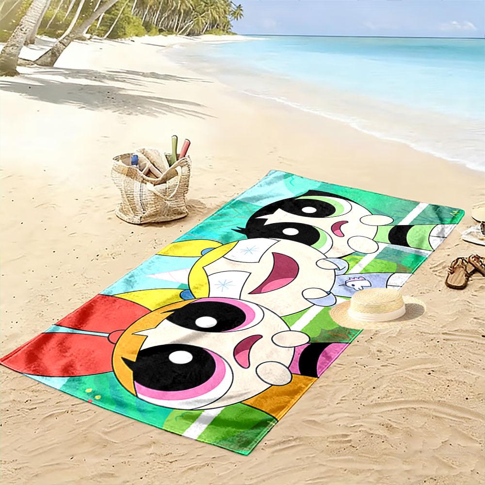 Powerpuff Girls Cartoon Towel Beach Towel Quick-drying for Travel Outdoor Sports Jogging Beach and Swimming