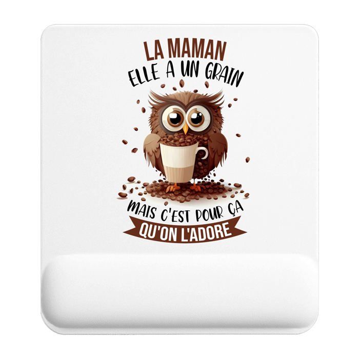 Tapis de souris - PLANETEE - La Maman Chouette grain - 22 x 18 cm - Polyester/Caoutchouc - 3 mm