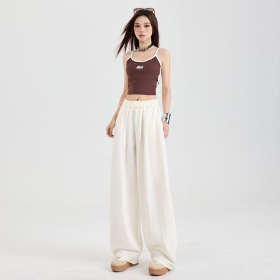 Women's Summer Thin Drooping Loose Elastic Waist High Waist Wide-leg Casual Pants for Women Summer Yamamoto Pants for Women Summer