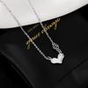 Banyan Tree Silver Letter Love Necklace: 3D Heart Clavicle Chain for Women