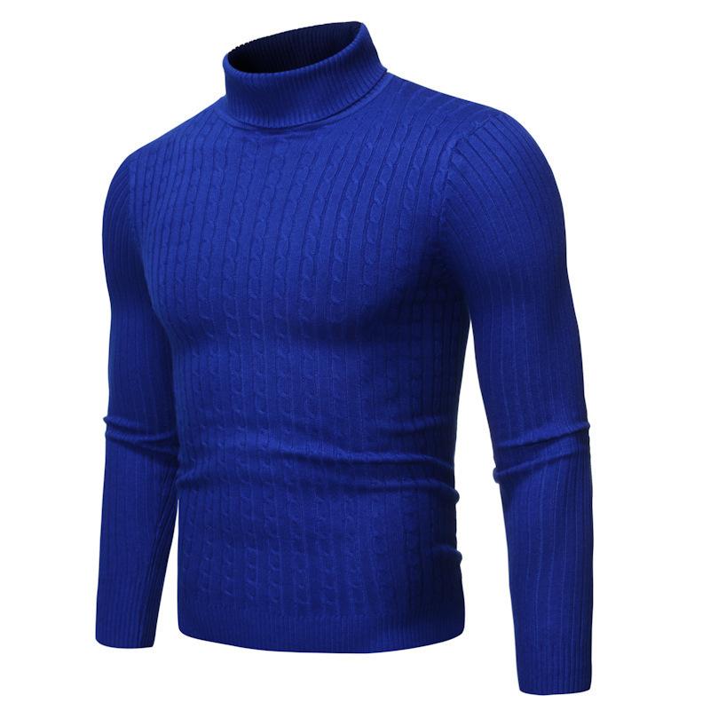Men'S Knitwear Men'S Autumn And Winter New European And American High Neck Fried Dough Twists Sweater Underlay Sweater Warm