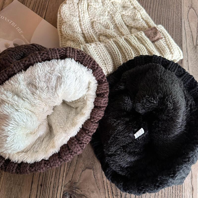 Beanie Wool Winter Hat Thick Knitted Cap Windproof Casual Accessory Fashion