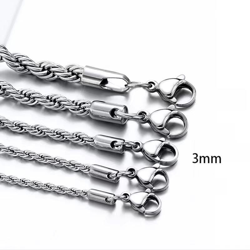 

Мужское ожерелье из нержавеющей стали с цепочкой «Твист» из 18-каратного золота - Модный хип-хоп стиль 70cm