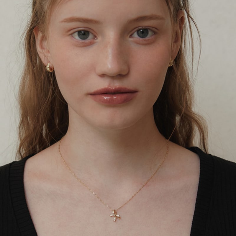 Tatiana (925 Silver) Twinkle Dangle Ribbon Necklace NZ2163