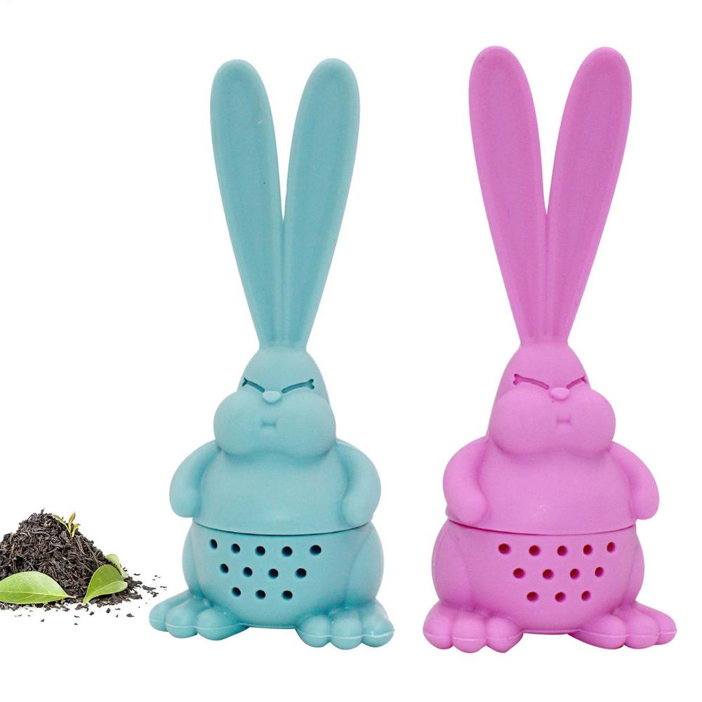

1pcs Bunny Tea Strainer Angry R abbit Silicone Tea Brewer Loose Tea Infusers Strainer Cute Tea Infuser Household Afternoon Tea