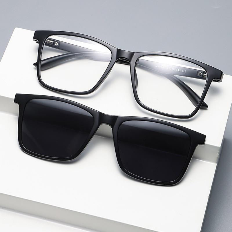 6 In 1 New Magnetic Colorful Clip-On Polarized Sunglasses Driving Night Vision Glasses Clip-On Sunglasses Myopia Frame