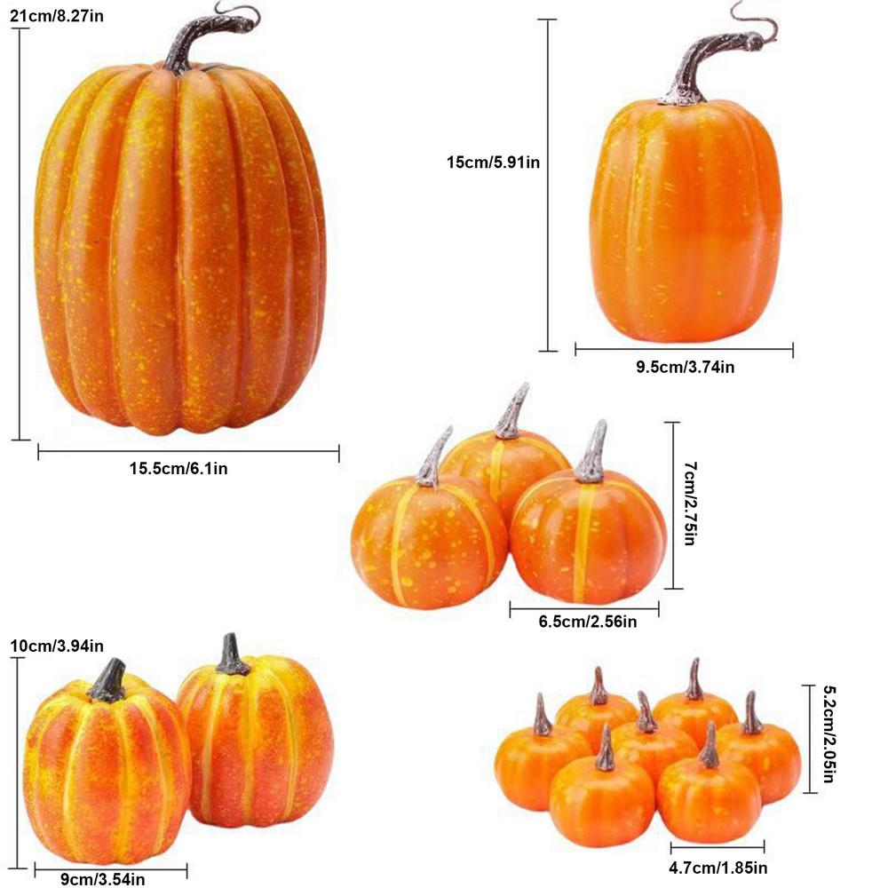 

14Pcs Artificial Pumpkin Halloween Decorations for Home Fake Pumpkin Autumn Harvest Party Thanksgiving Ornaments Props оранжевый