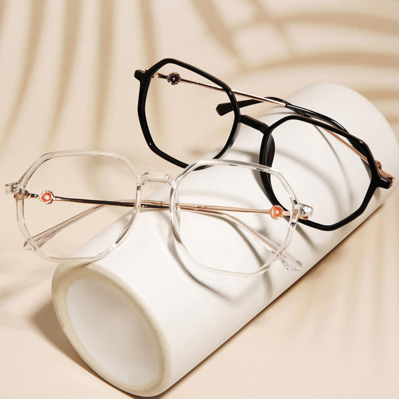 Lightweight unisex square glasses frame 67514 black