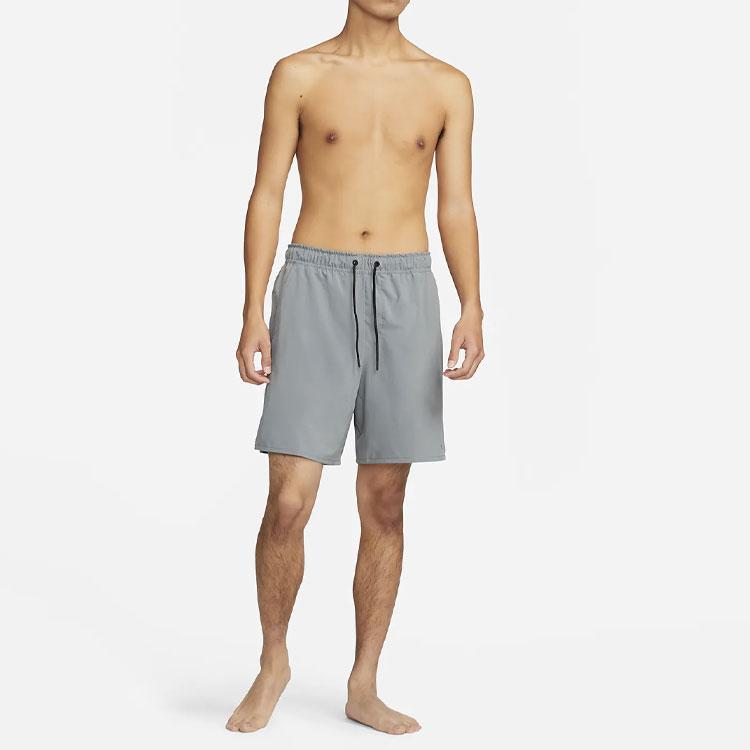 Nike Solid Color Drawstring Shorts With Logo Men Bottoms Grey DV9341-084